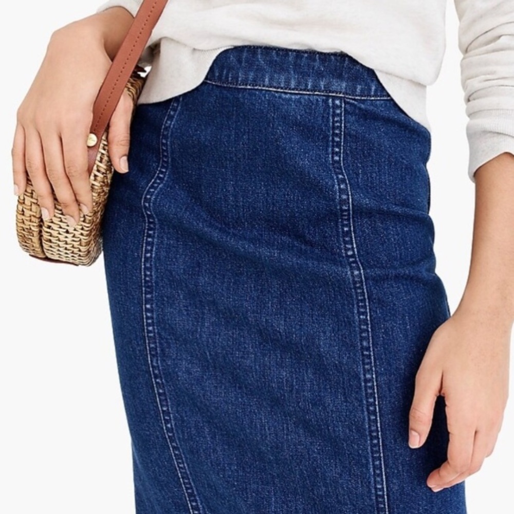 J crew denim pencil skirt, 27